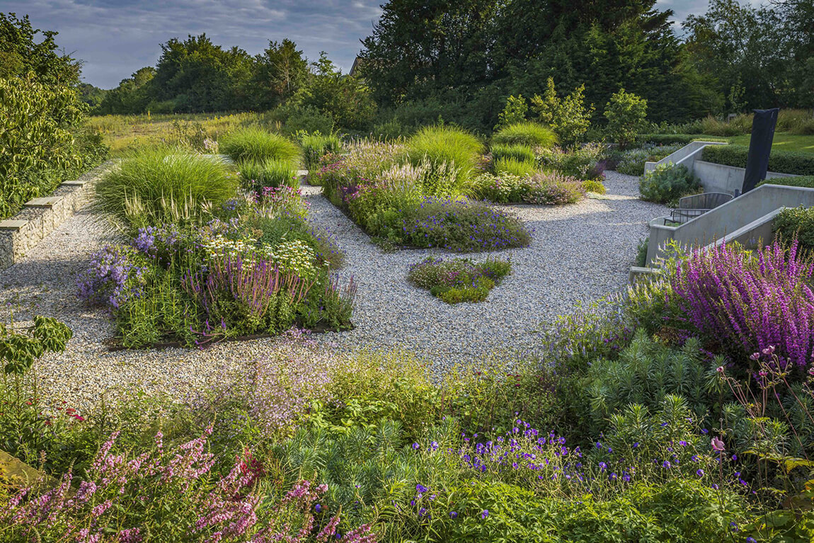 Contemporary Garden With a View